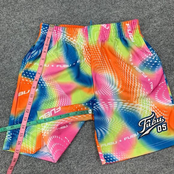 Forever 21 x Fubu Short Womens M Elastic Waist Embroidered Mesh Knit Abstract - Picture 8 of 14